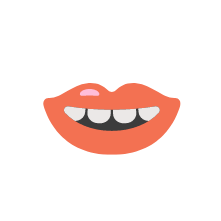 Illustration of smile with lips and teeth