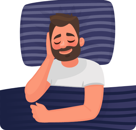Illustration of man sleeping