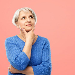 Lady thinks something over