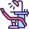 Icon of dental chair and light