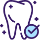 Icon of tooth with checkmark