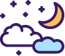Icon of night sky with clouds
