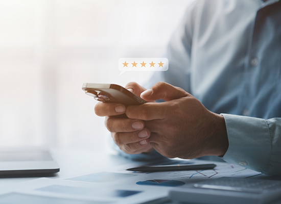 Leaving 5 star review on cell phone